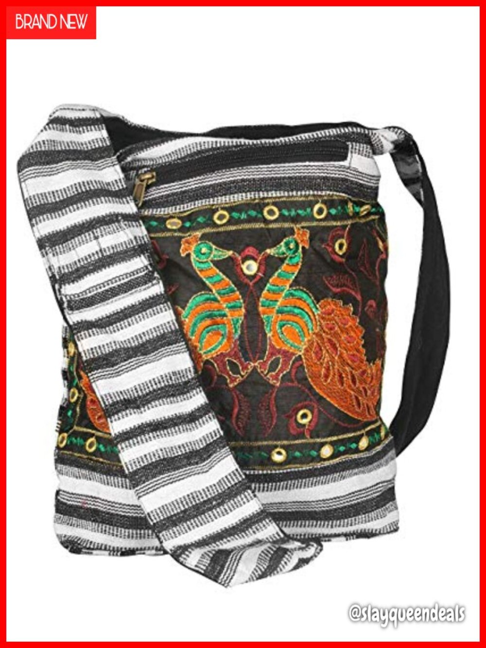 Handmade Woven Cotton Jacquard Hobo Shoulder Bag Large Messenger Everyday